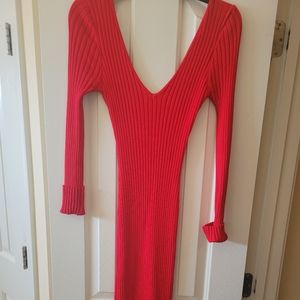 Sexy red midi dress